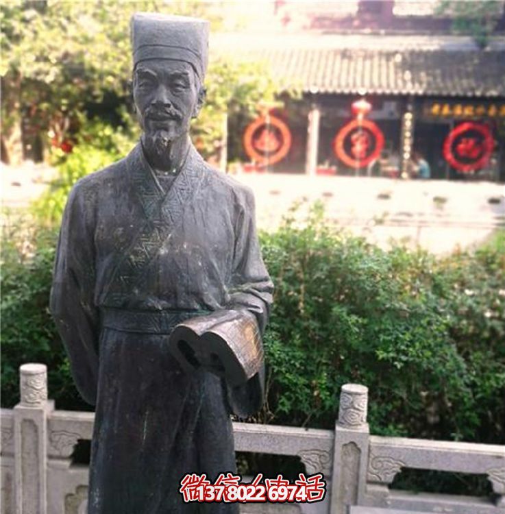 玻璃鋼仿古銅雕塑，為校園景區(qū)增添古代人物風(fēng)采