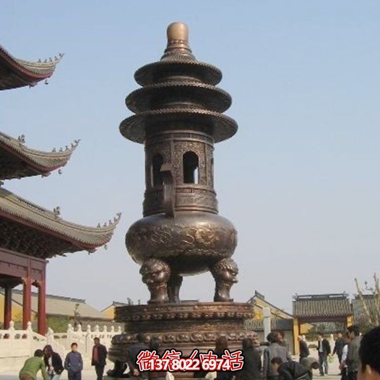 精美鑄銅大型寶蓋香爐，祈福燒香進(jìn)寶