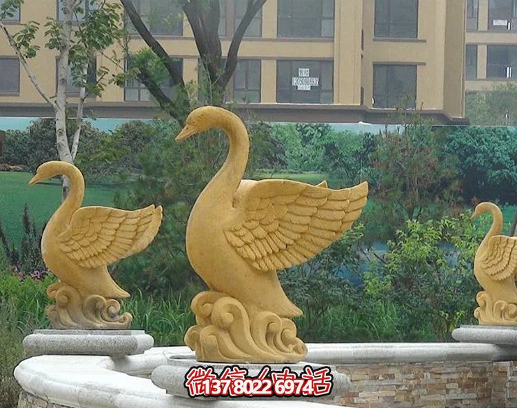 精美天鵝雕塑，唯美別墅景觀裝飾