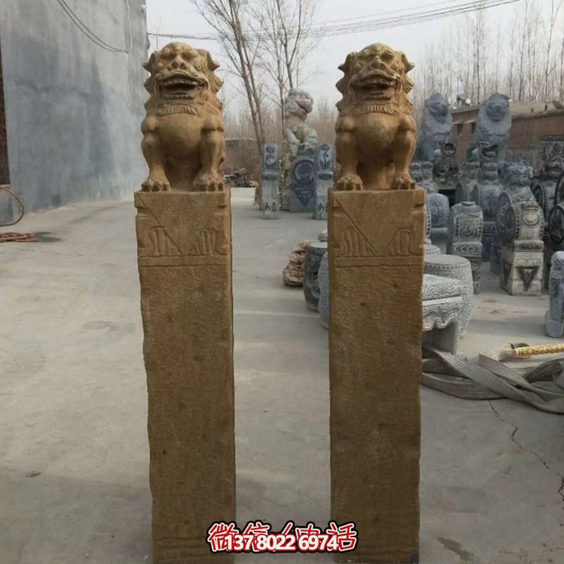 砂巖拴馬柱擺件，為你的寺廟門(mén)口增添優(yōu)雅氣息