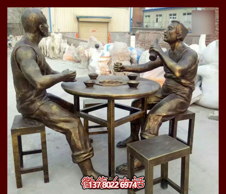傳承文化，融入雕塑，銅雕人物給你一個古典的庭院別墅