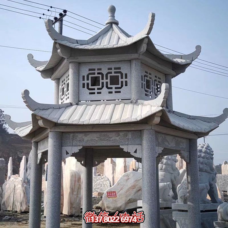 雙層仿古建涼亭，裝點(diǎn)花園、廣場(chǎng)，增添雕塑藝術(shù)氣息