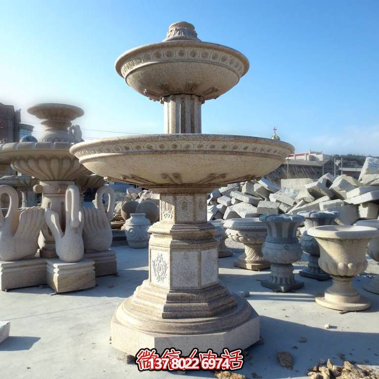 歐式黃銹石噴泉流水轉(zhuǎn)動球，點綴酒店會所景觀