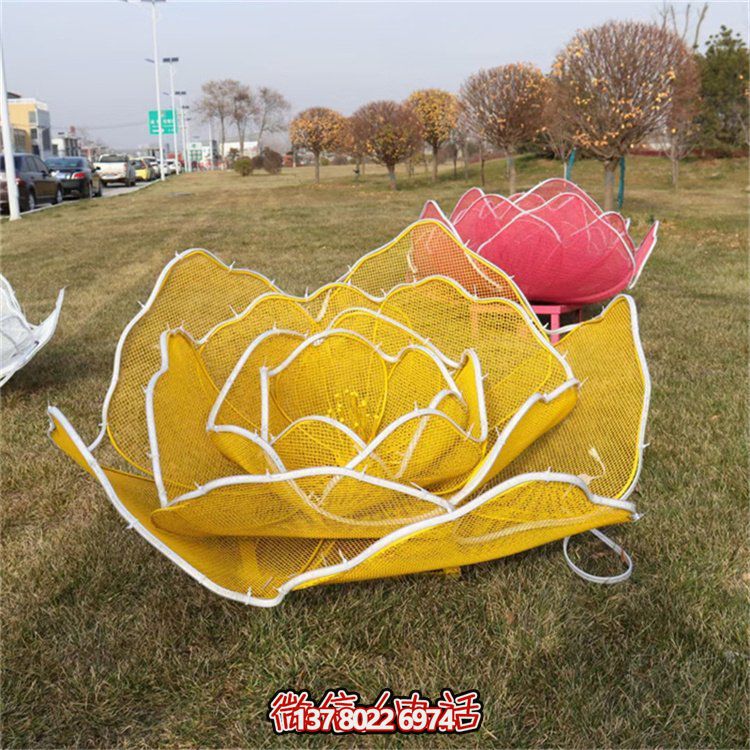 不銹鋼玫瑰花鏤空雕塑擺件，點(diǎn)綴戶外公園花園