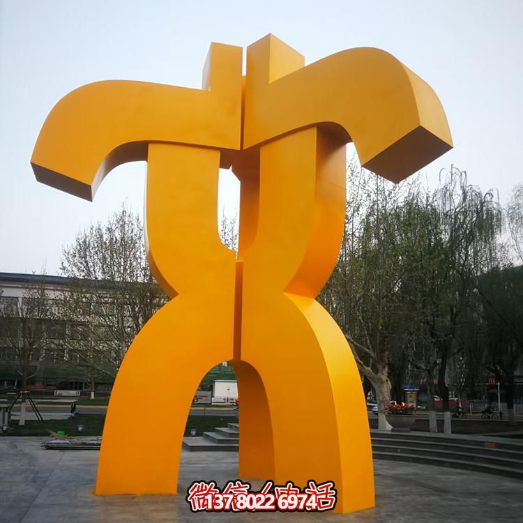 不銹鋼抽象大型文字標(biāo)識雕塑