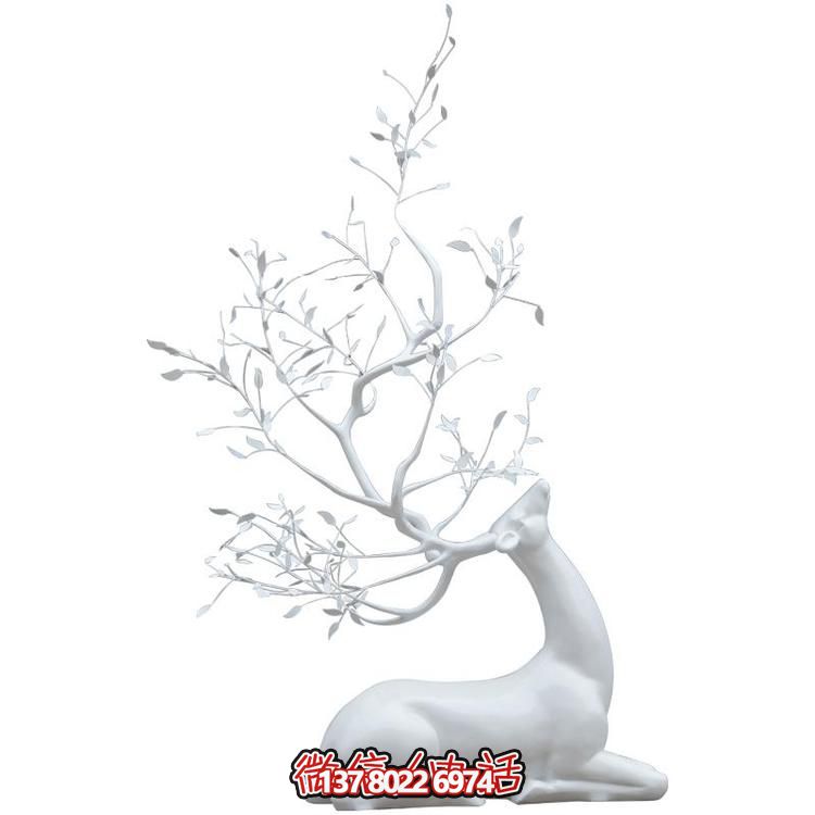 玻璃鋼雕塑梅花鹿，抽象戶外園林裝飾
