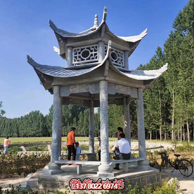 多層中式?jīng)鐾?，完美雕塑戶外公園