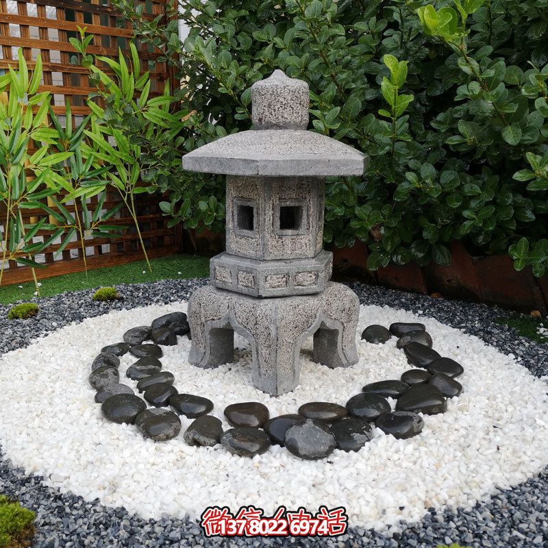 日式戶外石雕石燈，傳承精致大理石園林雕塑