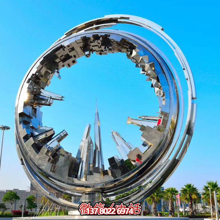 不銹鋼抽象齒輪雕塑，點(diǎn)綴園林景觀