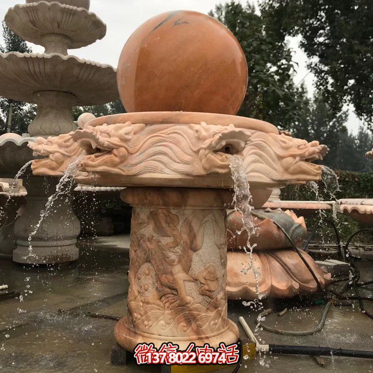 天然紅木雕刻龍頭風水球，企業(yè)禮品貼心挑選