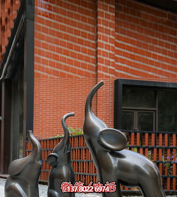 高端玻璃鋼擺件仿銅抽象大象，給你帶來美好生活