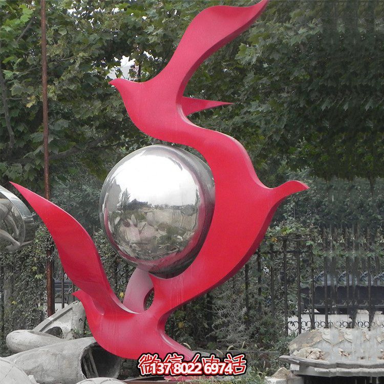 不銹鋼抽象鴿子雕塑，為您的園林景觀增添高雅氣息