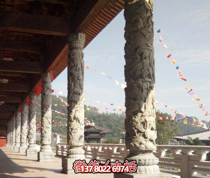 傳承古典藝術(shù)，精美石雕龍柱漢白玉浮雕