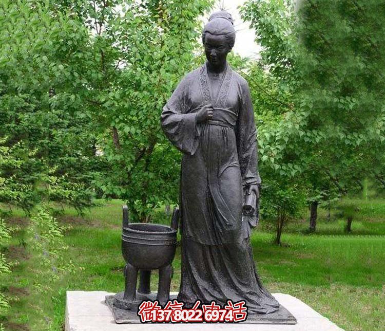 宋代婉約風(fēng)青銅鍛造銅雕，李清照詩(shī)意縈繞