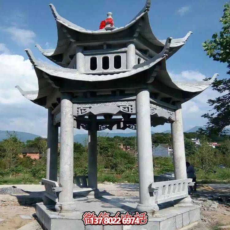 優(yōu)雅雙層石雕涼亭，給您的園林添彩