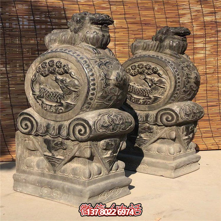 仿古石門墩，精致唯美