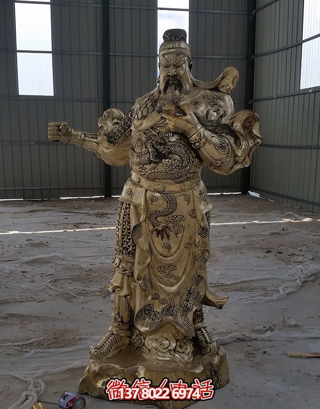 開業(yè)大吉，關(guān)公佛像黃銅雕塑，招財(cái)進(jìn)寶