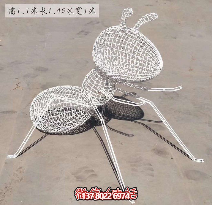 不銹鋼網(wǎng)格照明螞蟻雕塑，點(diǎn)亮大型園林景觀