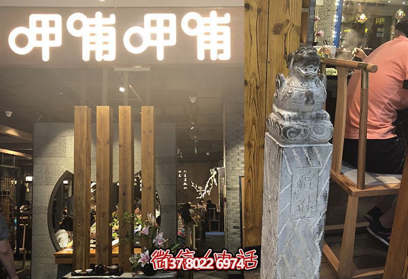 馬柱雕塑，為飯店室內(nèi)裝飾添彩