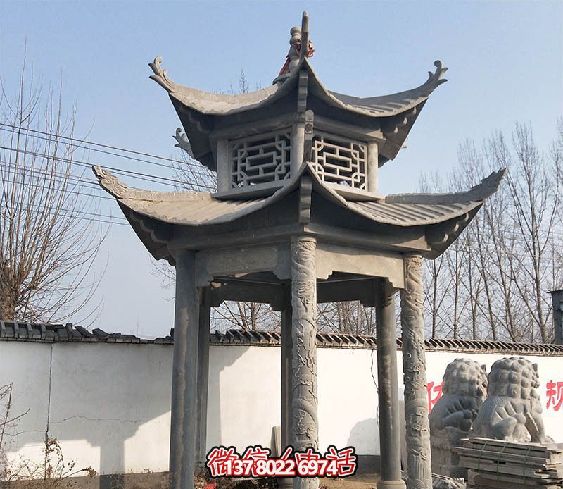 古樸雅致的仿古涼亭，讓你走進歷史悠久的古寺廟