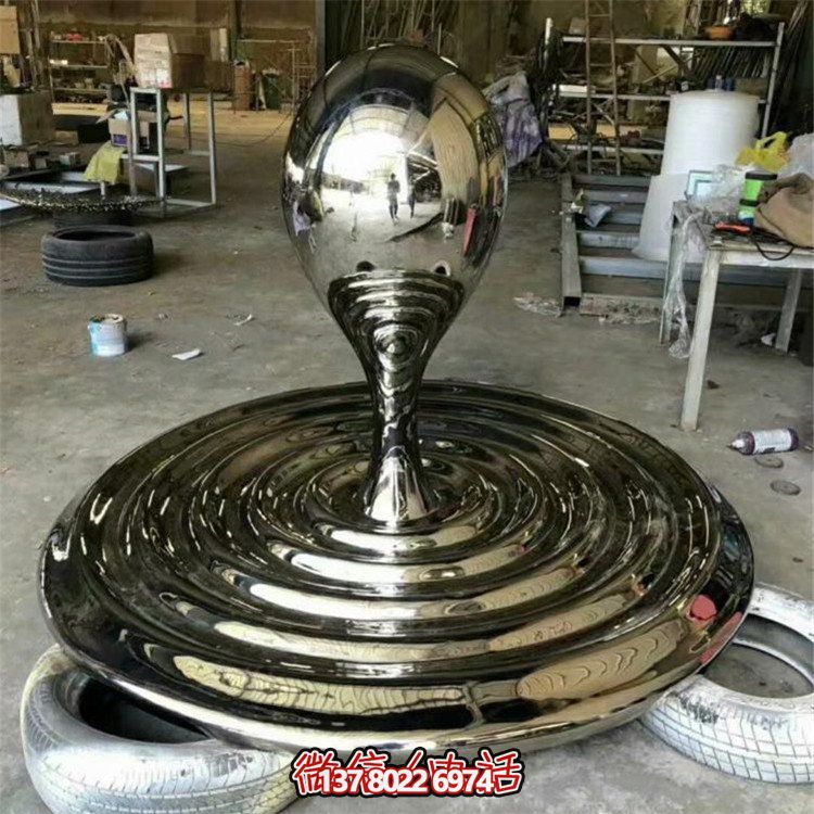 水景景觀不銹鋼擺件，精致創(chuàng)意鏡面水滴擺放