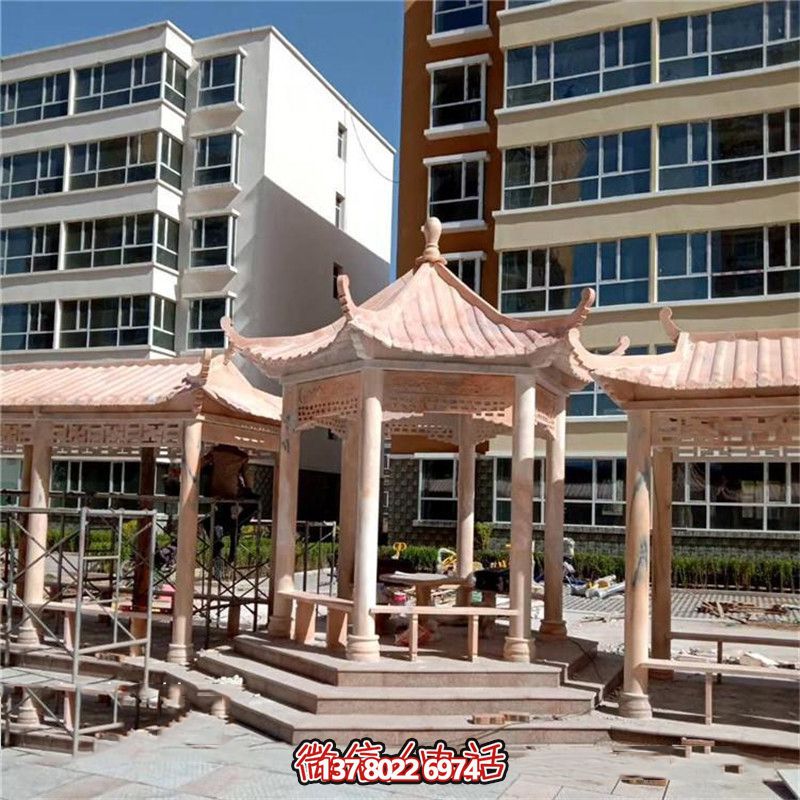精美雕刻大理石涼亭，為小區(qū)、公園、休閑區(qū)帶來獨特視覺享受