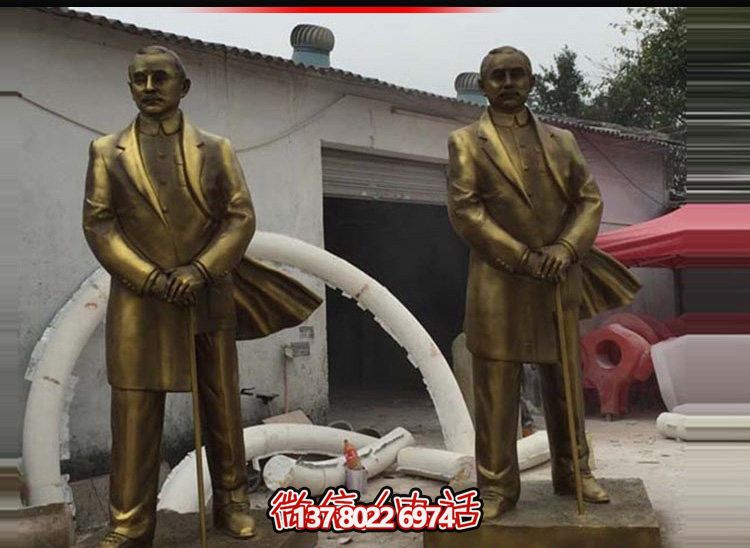 偉人孫中山仿銅雕塑，玻璃鋼擺放景觀園林