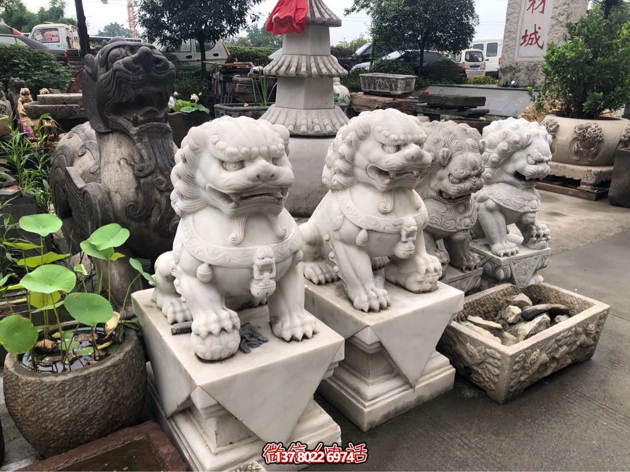 精美獅子雕塑，企業(yè)招財(cái)納福