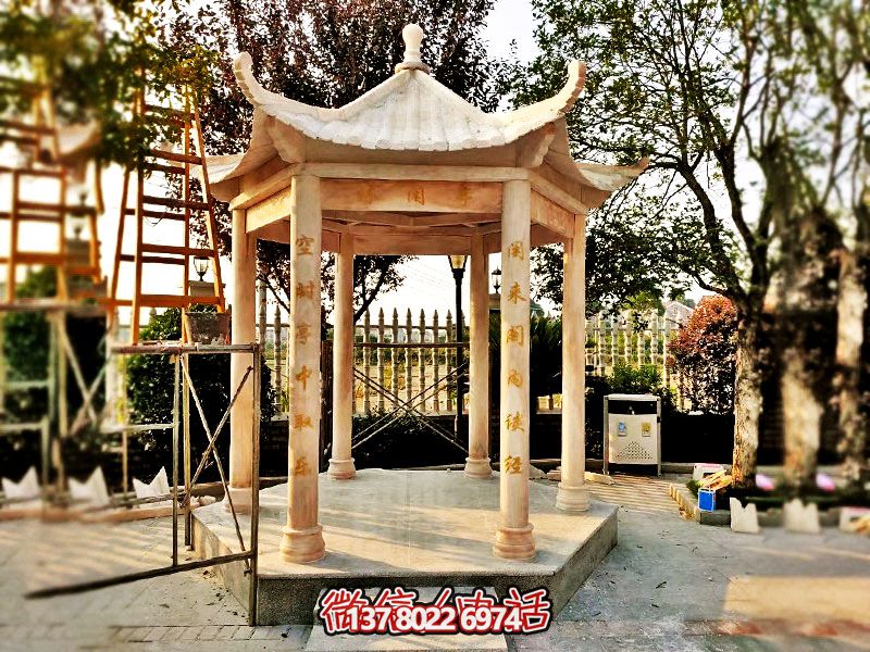 仿古涼亭，擺放在庭院里，欣賞美麗晚霞，營(yíng)造休閑小區(qū)紅色氛圍