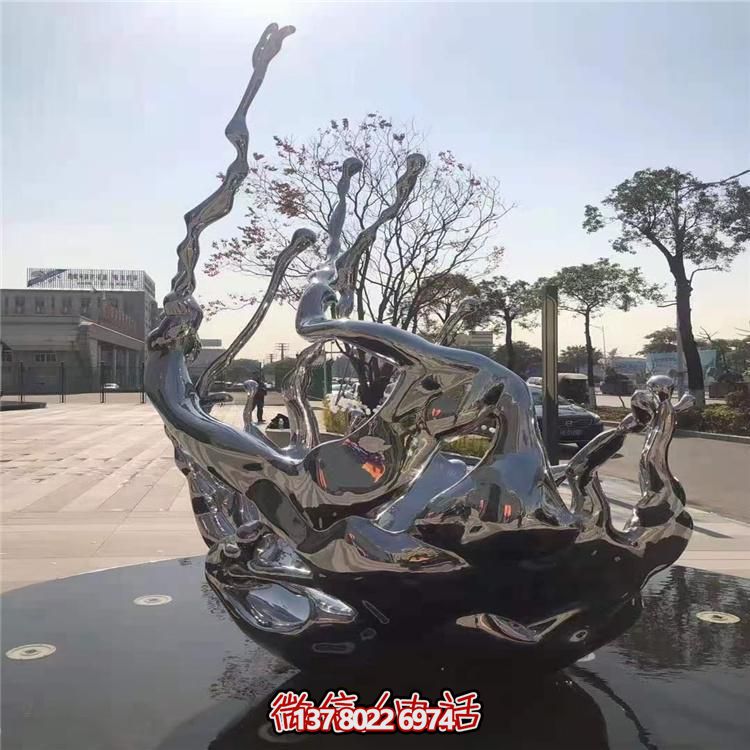 創(chuàng)意不銹鋼浪花雕塑，美化你的戶外廣場