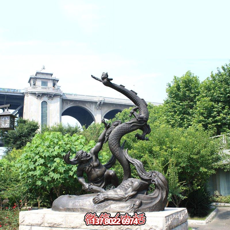 仿銅雕塑大禹治水，裝飾公園廣場(chǎng)