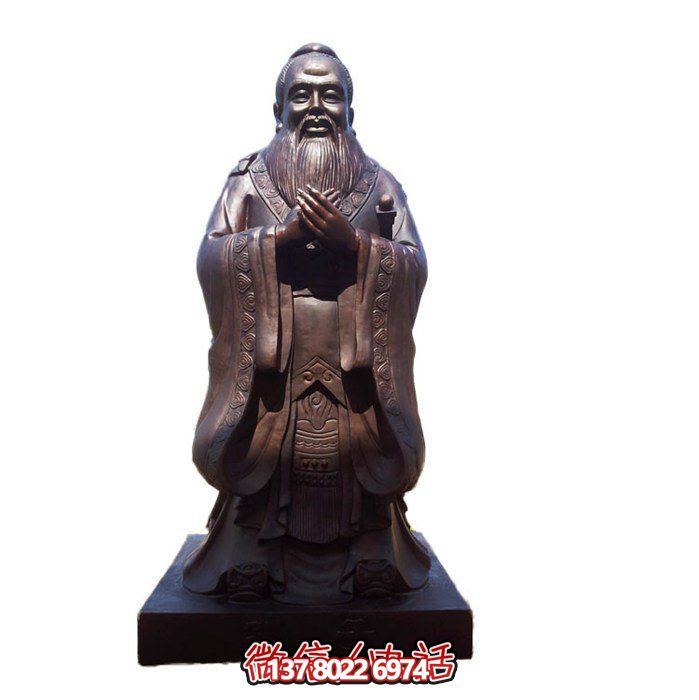 仿古雕塑玻璃鋼園林，點綴校園名人——孔子