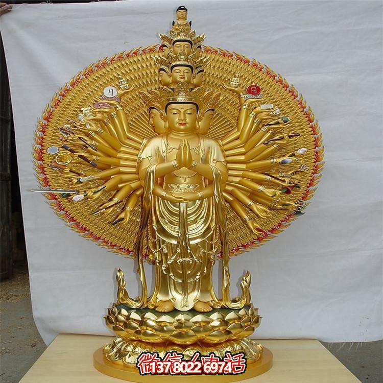 純金打造千手觀音雕塑，傳承宗教文化