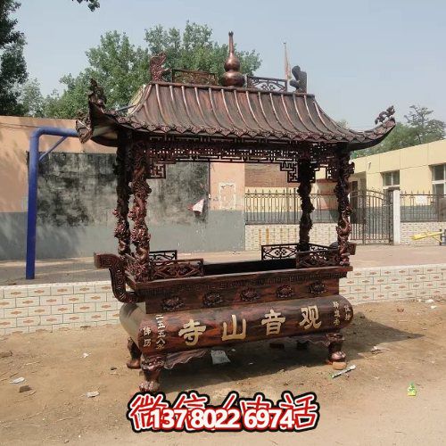 傳統(tǒng)中式香爐宗教雕塑，祈福上香