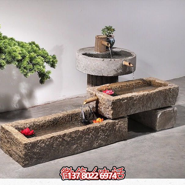 石槽組合戶外魚缸，完美景觀美化家居養(yǎng)魚空間