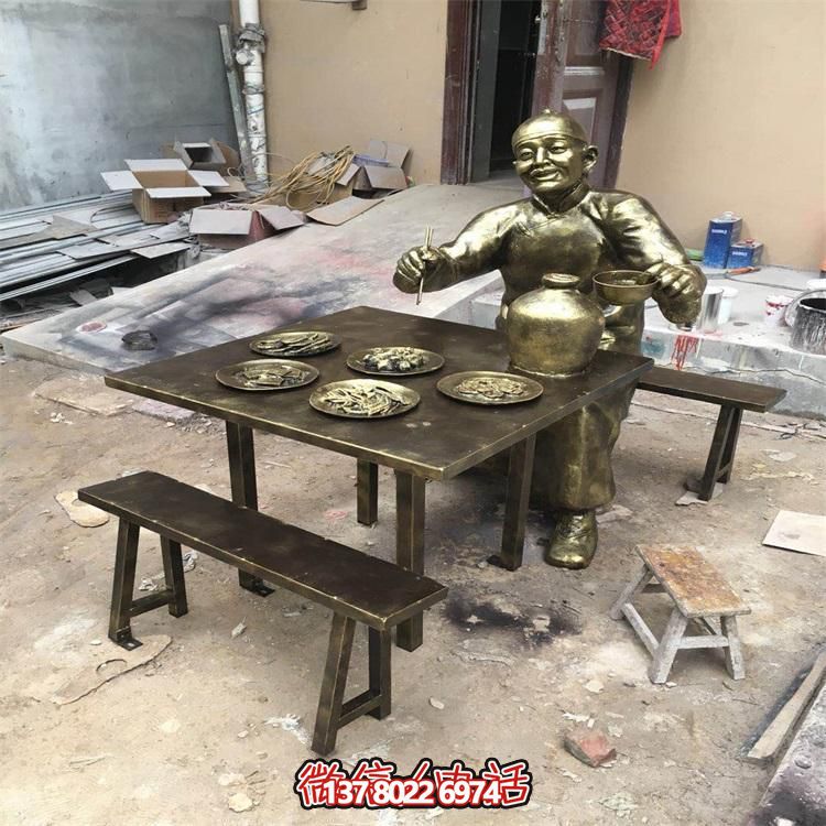 玻璃鋼仿銅人物雕塑擺件，高雅裝點(diǎn)戶外園林