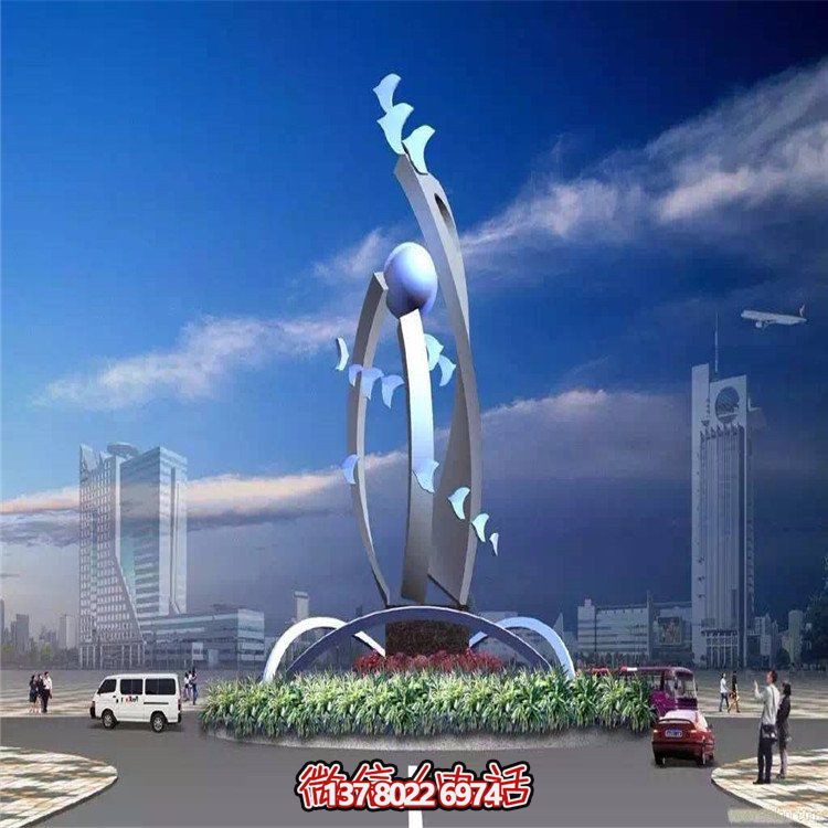 大型不銹鋼抽象藝術(shù)飛翔雕塑，豐富景觀廣場