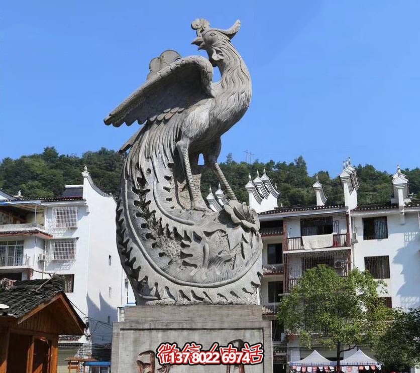 鳳凰雕塑，給公園帶來靈動之美