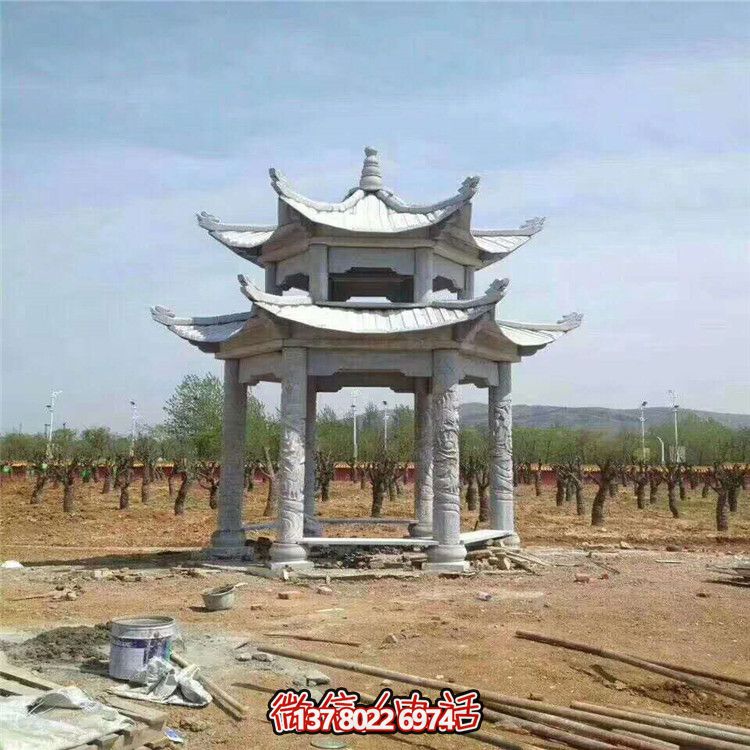 雙層雕塑涼亭，為景區(qū)、園林、戶外環(huán)境提供視覺(jué)美感