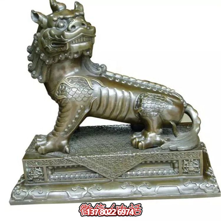 小型不銹鋼神麒麟雕塑，裝點(diǎn)庭院