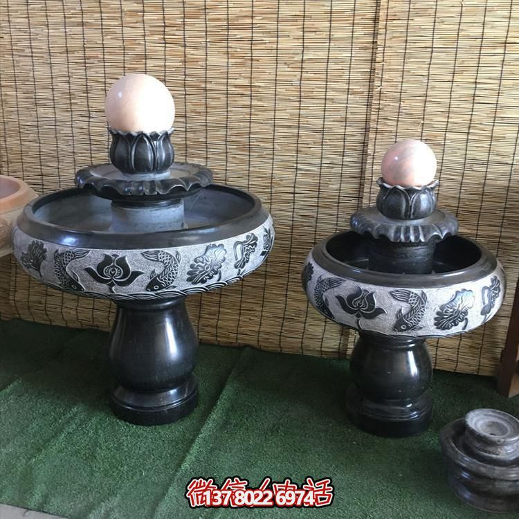 小型黑色大理石風(fēng)水招財(cái)擺件，室內(nèi)辦公家用