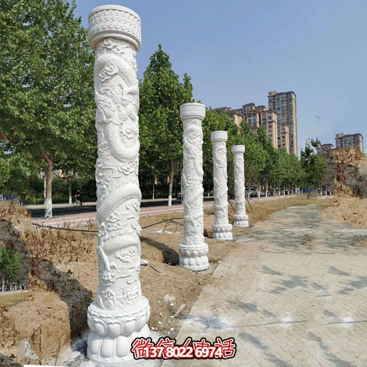 傳統(tǒng)文化靈魂，中國龍紋大理石柱雕刻景觀擺放