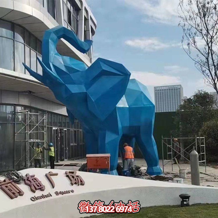 幾何雕塑大象，裝點(diǎn)商場、戶外廣場