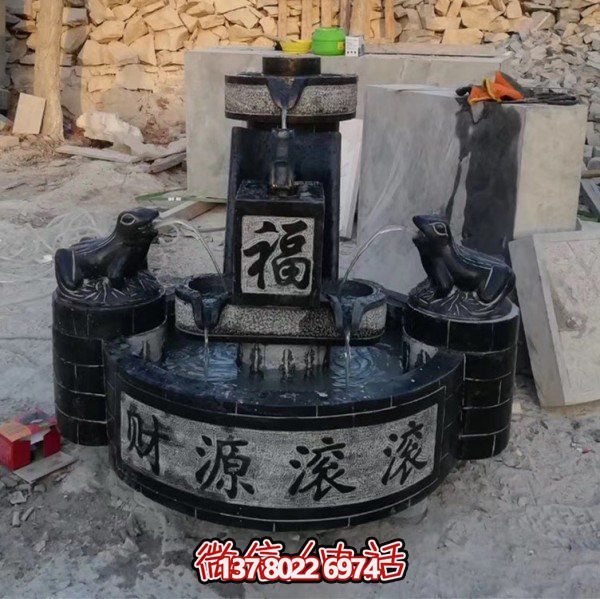 大理石雕刻造景擺件，營造室外庭院財源滾滾流水水