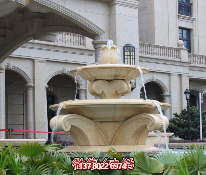 歐式風(fēng)格大理石噴泉雕塑，美化酒店、廣場(chǎng)、景觀