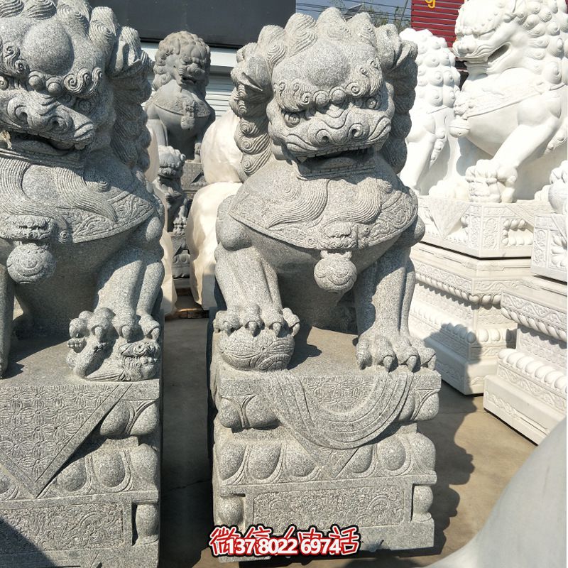 精美大理石獅子雕塑，裝點你的戶外庭院