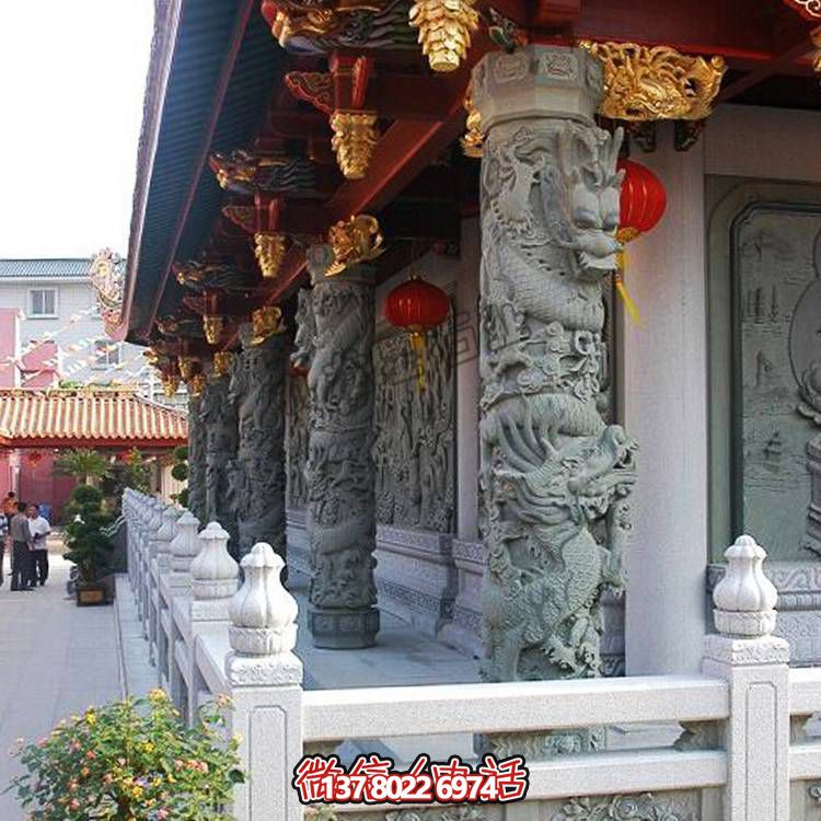 大理石雕刻的龍柱，點(diǎn)綴你家的廣場和寺院