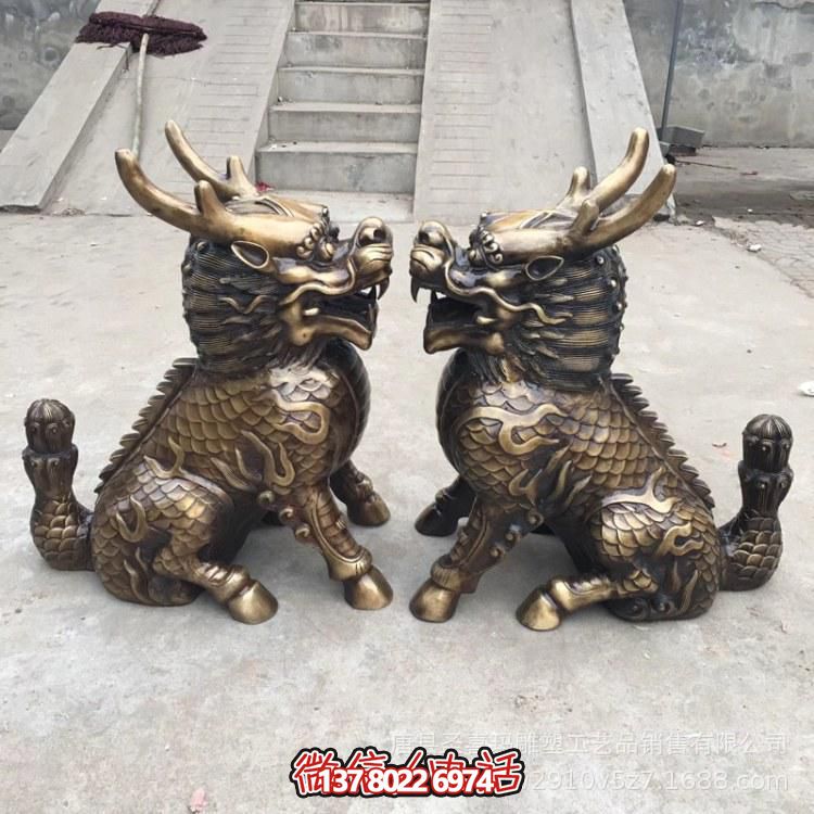 戶(hù)外園林景觀不銹鋼噴漆麒麟雕塑 戶(hù)外園林景觀不銹鋼噴漆麒麟雕塑